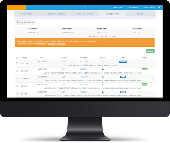 L'outil de gestion et de comtpabilité pour CSE de la solution Comitéo. Il s'agit d'un mock up présentant une interface avec des chiffres et un tableau de comptabilité.